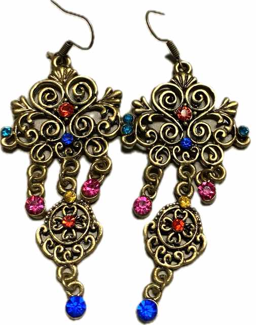 Wholesale Multi-color Rhinestone Vintage EARRING