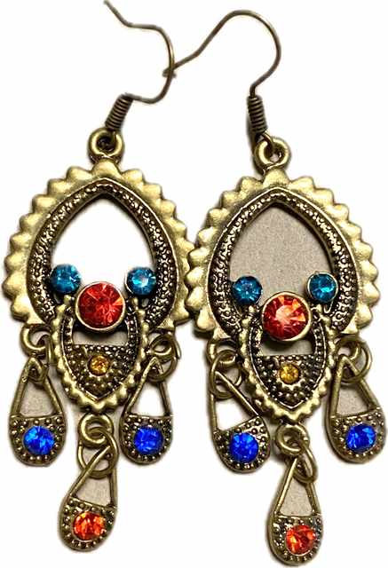 Wholesale Multi-color Rhinestone VINTAGE Earring