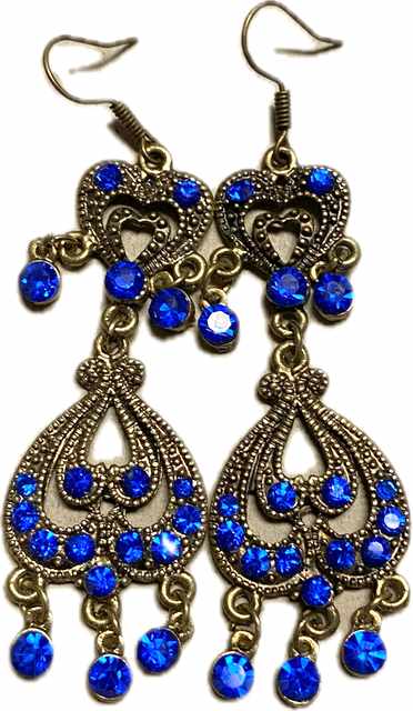 Wholesale Blue Color Rhinestone VINTAGE Earring