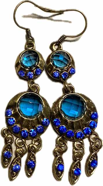 Wholesale Blue Color Rhinestone Vintage EARRING