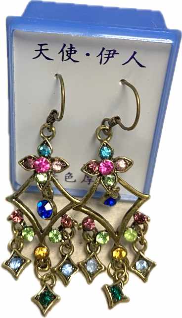 Wholesale Multi-color Rhinestone Vintage Earring