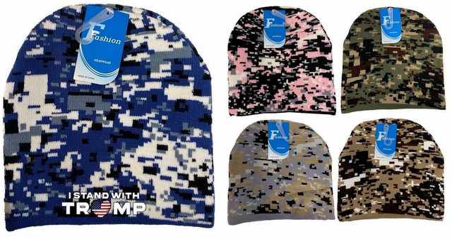 I stand with Trump Winter Beanie/HAT Digital Camo