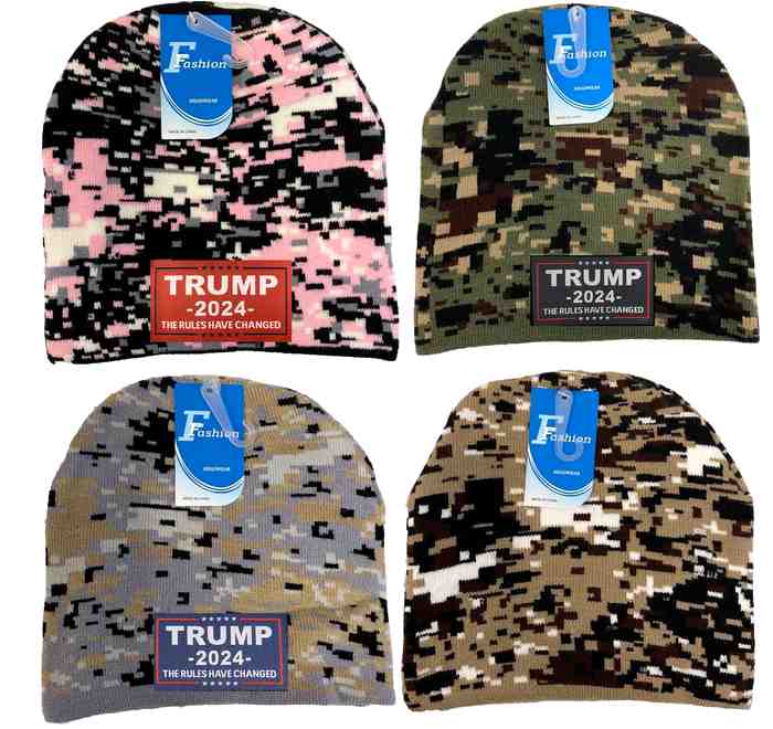 Trump 2024 ''THE RULES HAVE CHANGED'' Winter BEANIE Digital Camo