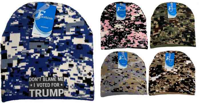 Don't Blame Me, I Voted For TRUMP Winter Beanie HAT Digital Camo