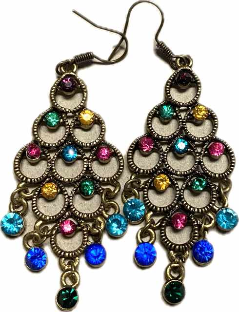 Wholesale Multi-color Rhinestone VINTAGE Earring