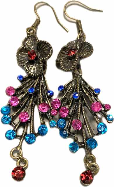 Wholesale Multi-color Rhinestone Vintage Earring