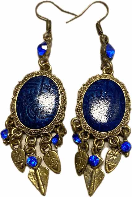 Wholesale Blue Color Rhinestone VINTAGE Earring