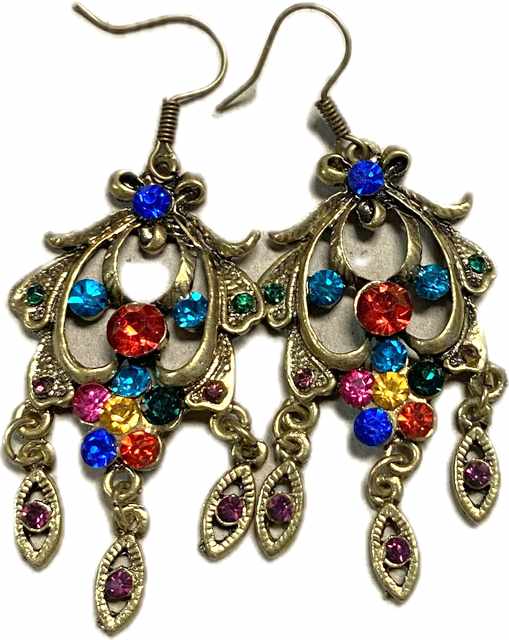 Wholesale Multi-color Rhinestone Vintage EARRING