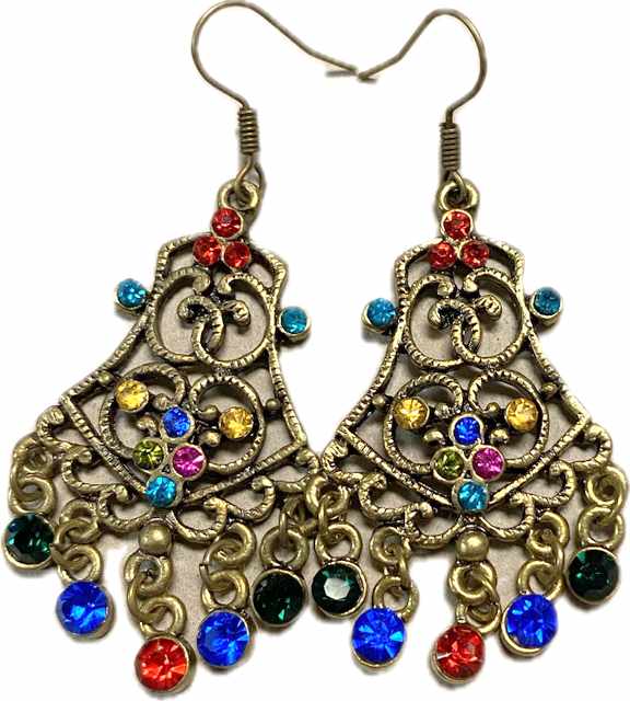 Wholesale Multi-color Color Rhinestone Vintage Earring