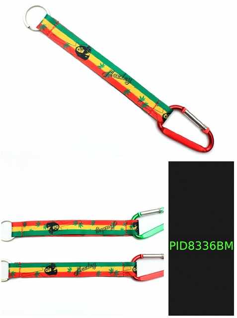 Wholesale BOB Marley Marijuana Rasta Color Lanyard KEYCHAIN