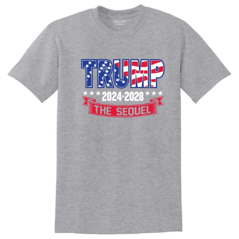 WHolesale T-sHirt Trump 2024-2028 Sequel SPORT Grey