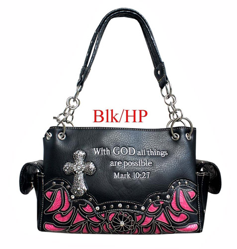 Wholesale Cross Design with God All Things Are Possible Handbag