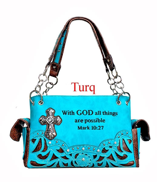 Wholesale Cross Design with God All Things Are Possible Handbag