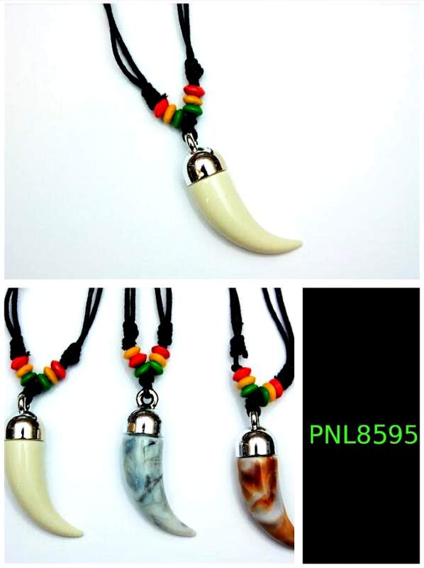 Wholesale Rasta Color HORN NECKLACE