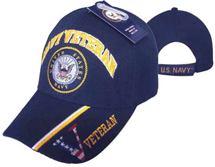 Official US Navy LICENSED Navy Vet & Emblem Cap/Hat