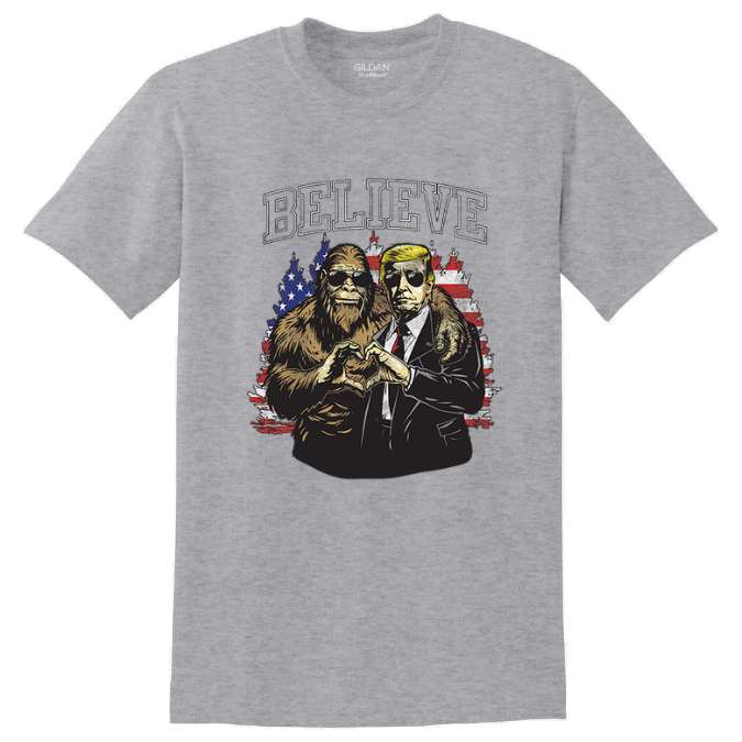 WHolesale Trump T-sHirt Believe Trump SPORT Grey