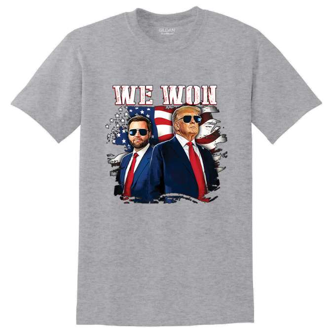 WHolesale T-sHirt Trump witH Vance We Won SPORT Grey XXL
