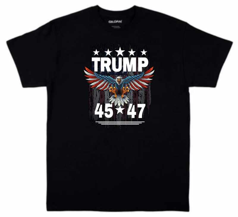 Wholesale Trump EAGLE 45*47 T-shirt Black Color XXL