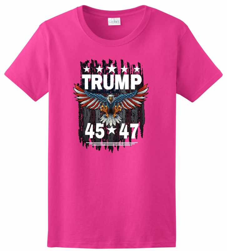Wholesale Trump EAGLE 45*47 T-shirt Pink Color XXL
