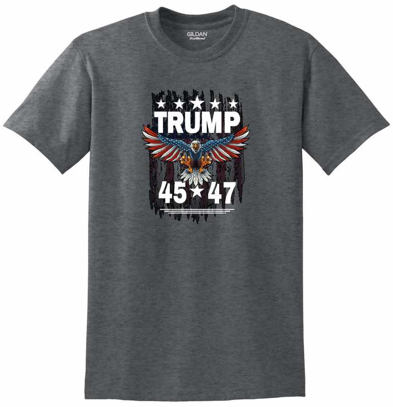 Wholesale Trump EAGLE 45*47 T-shirt Dark Heather Color