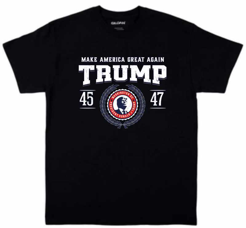 Wholesale Trump 45*47 Make America Great Again T-shirt BLACK XXXL