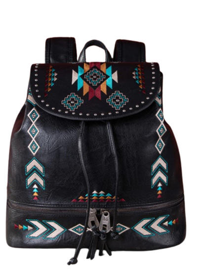 Montana West Embroidered Collection BACKPACK Black