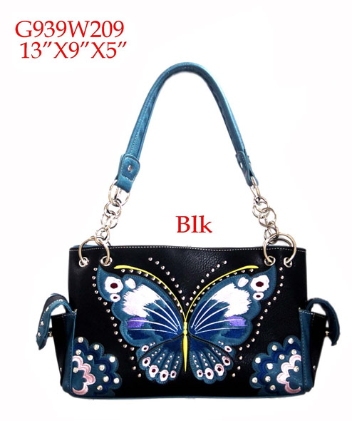 Wholesale butterfly Design HANDBAG Black