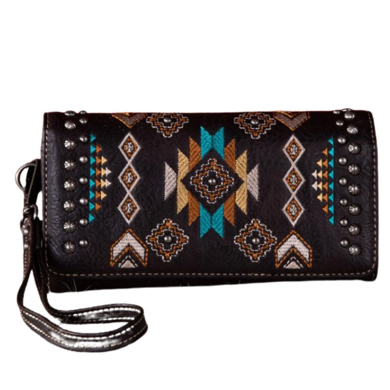 Montana West Embroidered Collection WALLET Coffee