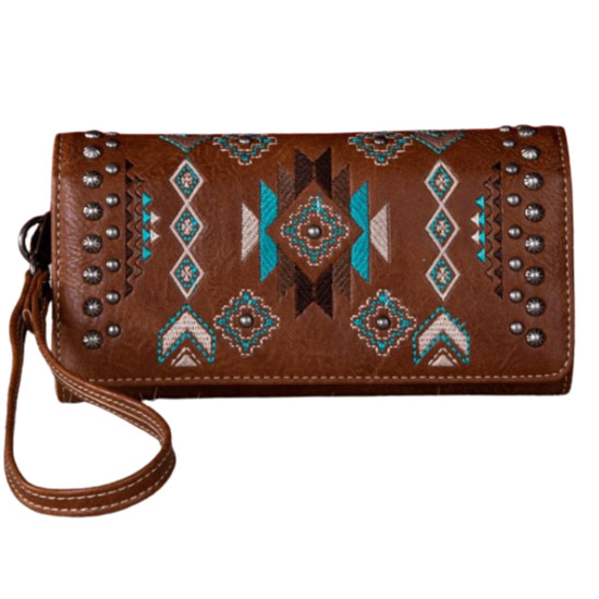 Montana West Embroidered Collection Wallet BROWN