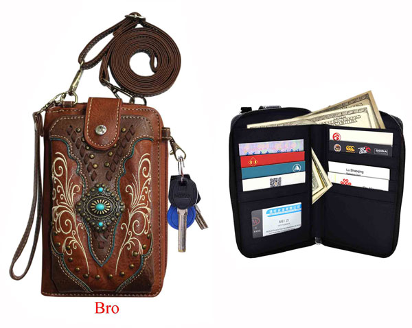 Wholesale Western Phone Wallet Purse BROWN