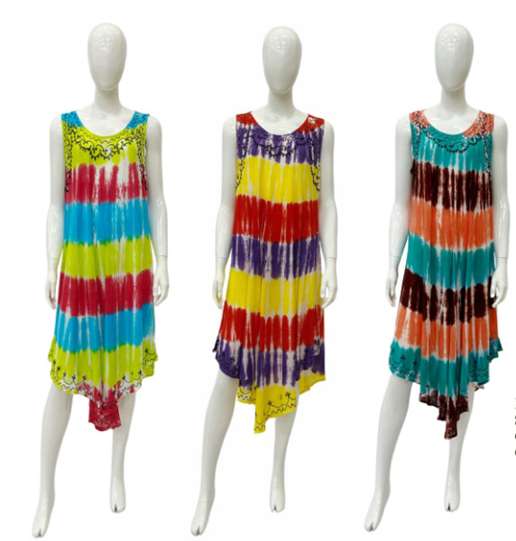 Wholesale Crepe Tie Dye Embroidered Umbrella India DRESS