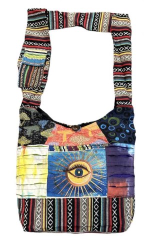 Wholesale Cotton RAZOR Patchwork Sun Third Eye Bag