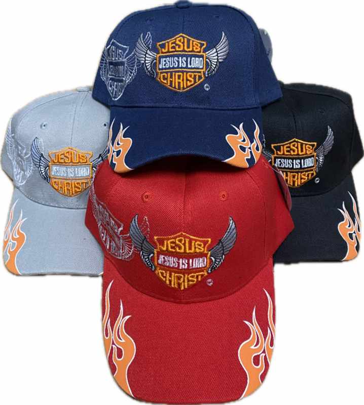 Wholesale Jesus Is Lord with Wing and Flame on the Bill HAT/Cap