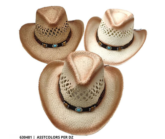 Wholesale Straw COWBOY HAT Concho Design