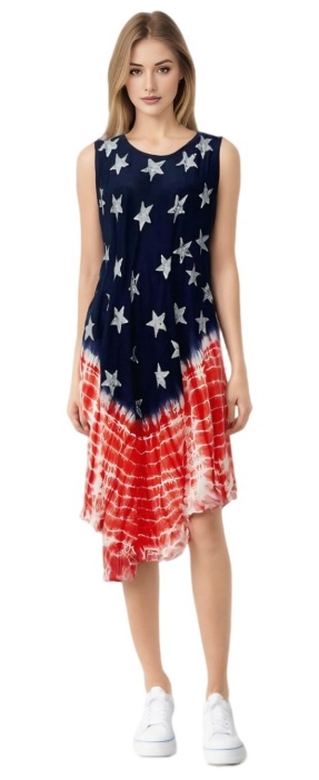 Wholesale Rayon TIE Dye Americana Umbrella Dress