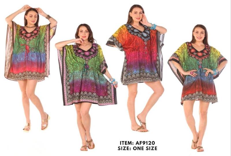 Wholesale Kaftan SHORT multicolor beach cover SHORT dresses