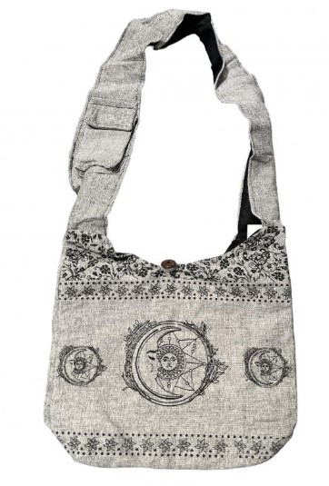 Wholesale Gray Celtic SUN Moon graphic Nepal hobo bags