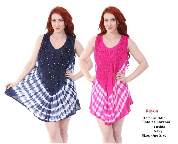 Wholesale Rayon Staple TOP Tie Dye Assorted Colors