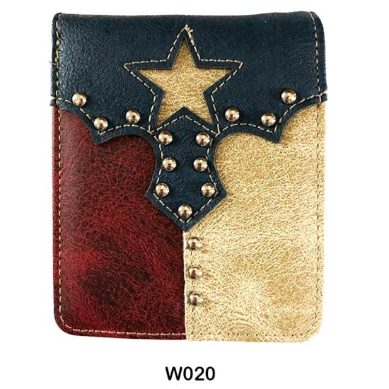 Wholesale bifold MEN's wallet Texas Flag