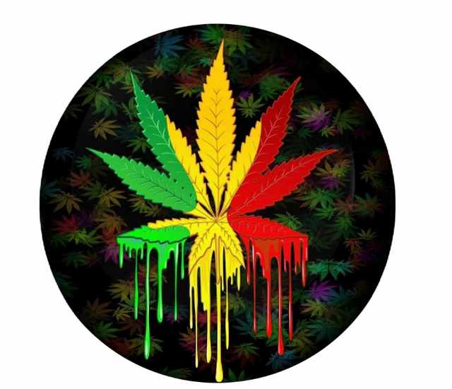 Car & REFRIGERATOR MAGNET Rastra Color Marijuana