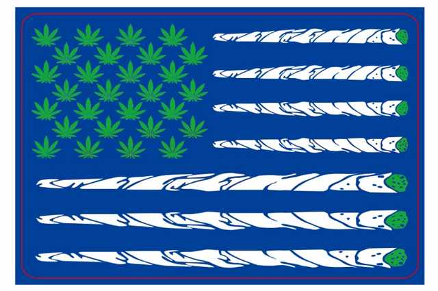 Car & REFRIGERATOR MAGNET Marijuana Flag