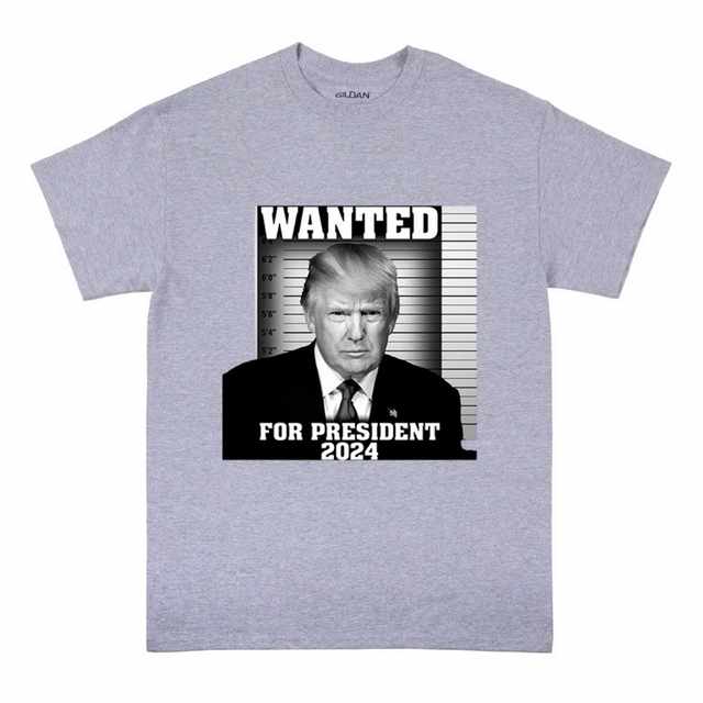 Wholesale TRUMP WANTED 2024 Sports Grey Color T-SHIRT
