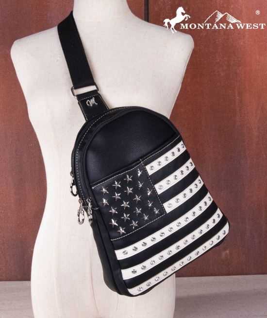 Montana West American PRIDE Crossbody Bag Black