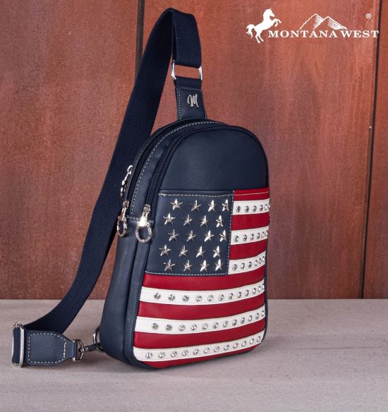 Montana West American PRIDE Crossbody Bag Navy