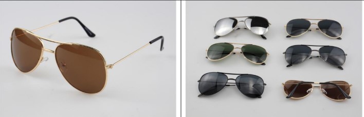 Wholesale Metal Unisex Aviator Style SUNGLASSES