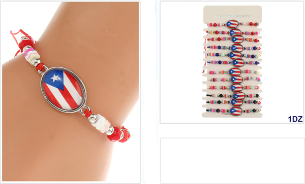 Wholesale Puerto Rico FLAG Design Bracelet