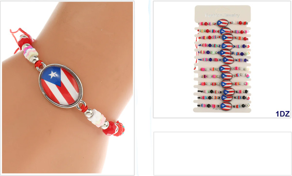 Wholesale Puerto Rico Flag Design Bracelet