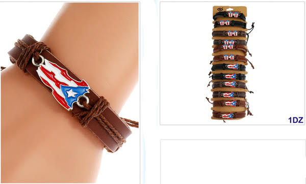 Wholesale Puerto Rico Flag Design Bracelet