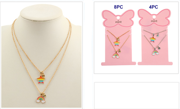 Wholesale Kid's Star Rainbow Design Fashion Necklace