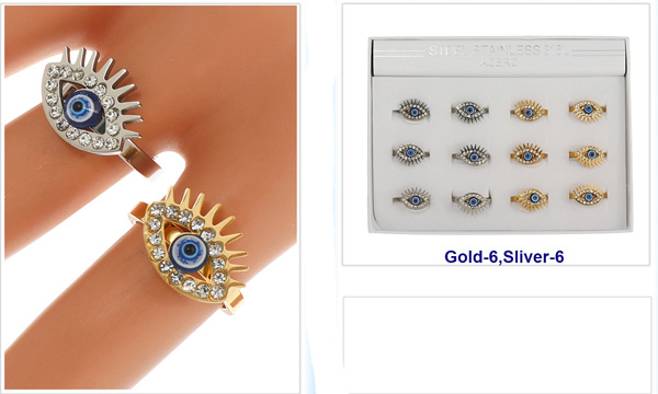 Wholesale Evil Eye DIAMOND Goden Silver Ring